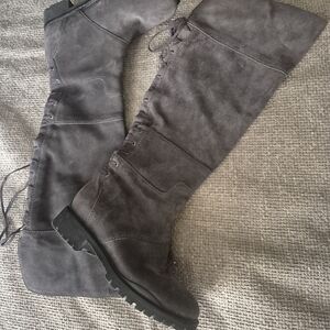 Nine West Charcoal Over the Knee Boots